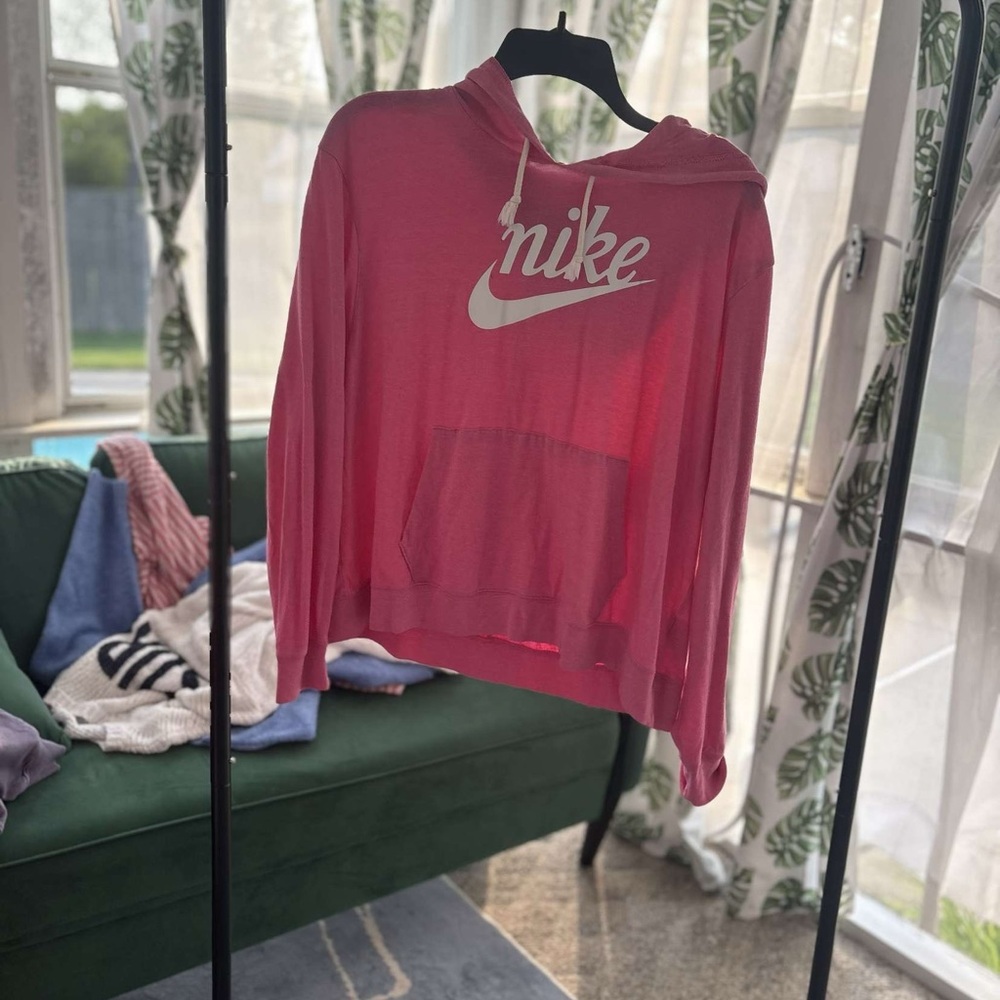 Nike Pink Crop Long Sleeve Hoodie